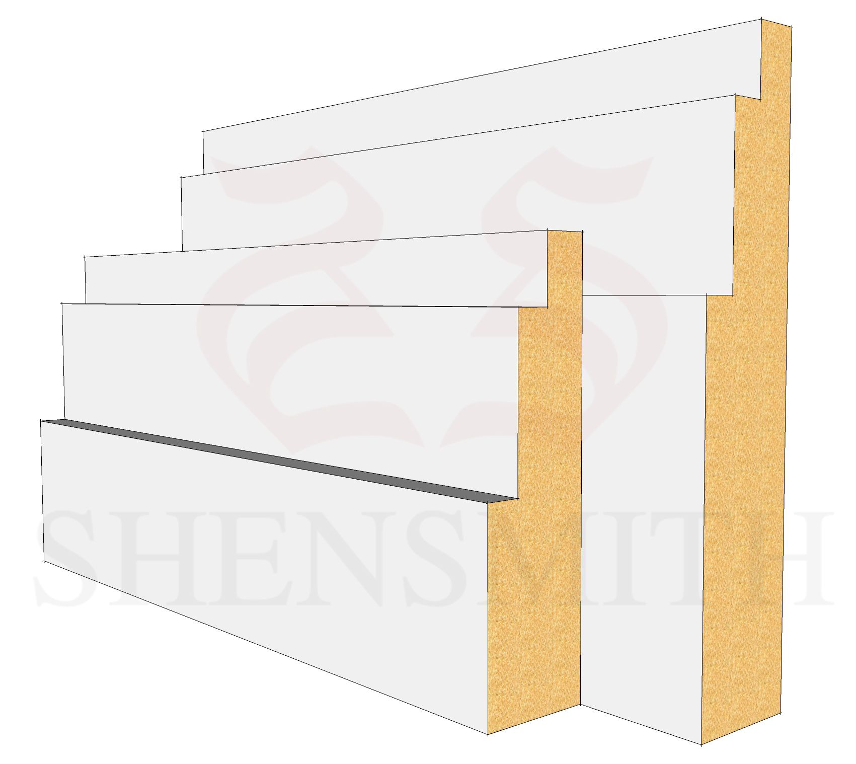 Double Step MDF Skirting Board