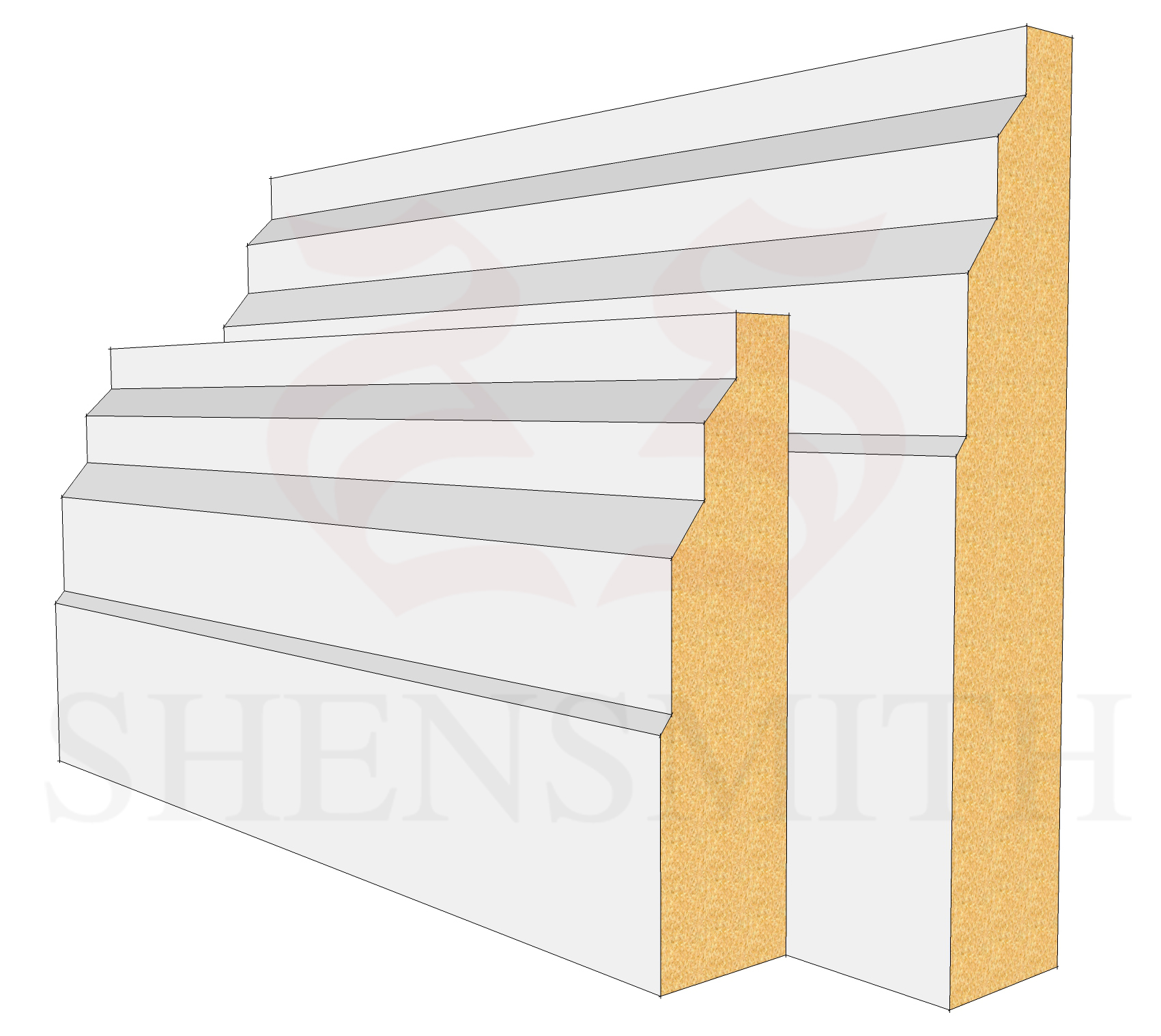Stepped Profile Skirting Board