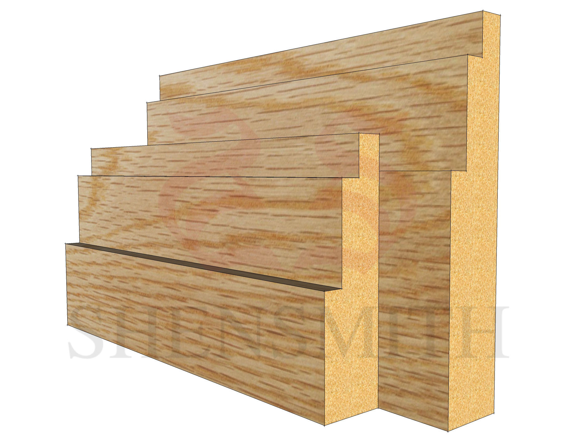 double step Oak Skirting Board