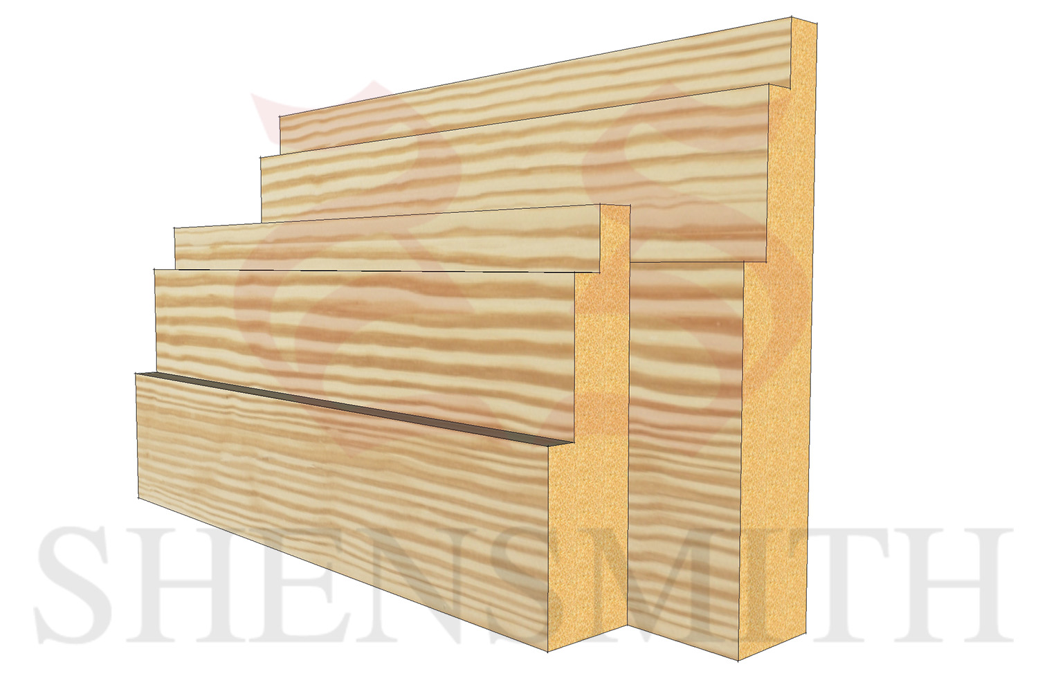 double step profile Pine Skirting Board